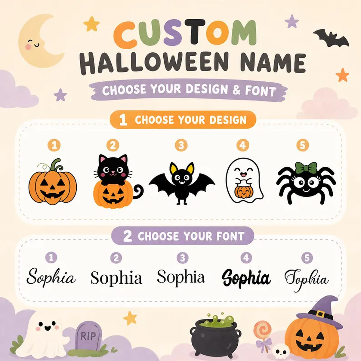 Name Embroidered Halloween Candy Basket | Personalized Trick or Treat Bucket