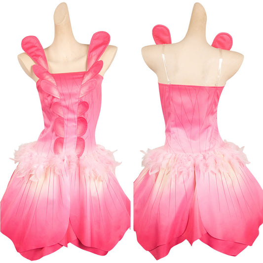 2005 Doll Fairytopia Elina Pink Dress Halloween Party Carnival Cosplay Costume