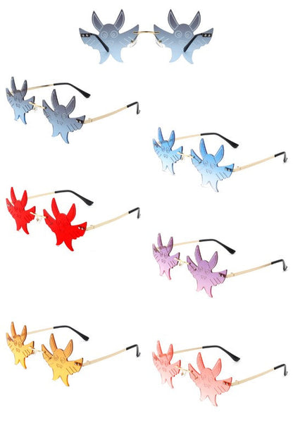 Frameless Party Gremlin Shape Novelty Sunglasses