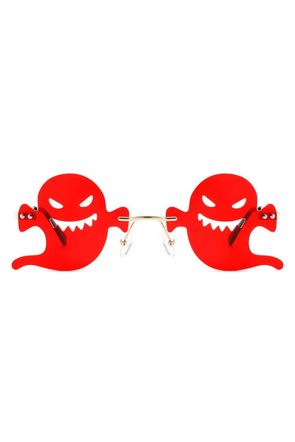 Rimless Devil Shape Tinted Party Sunglasses