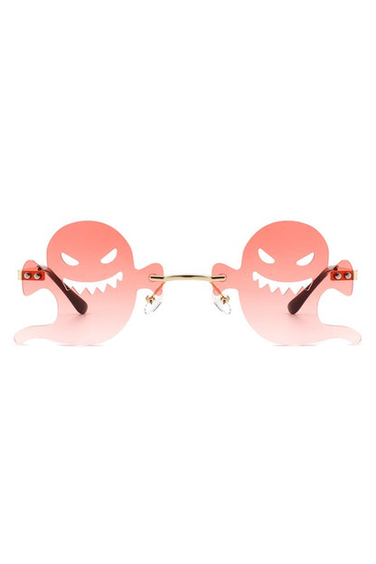 Rimless Devil Shape Tinted Party Sunglasses