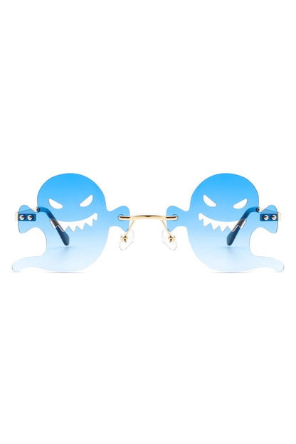 Rimless Devil Shape Tinted Party Sunglasses