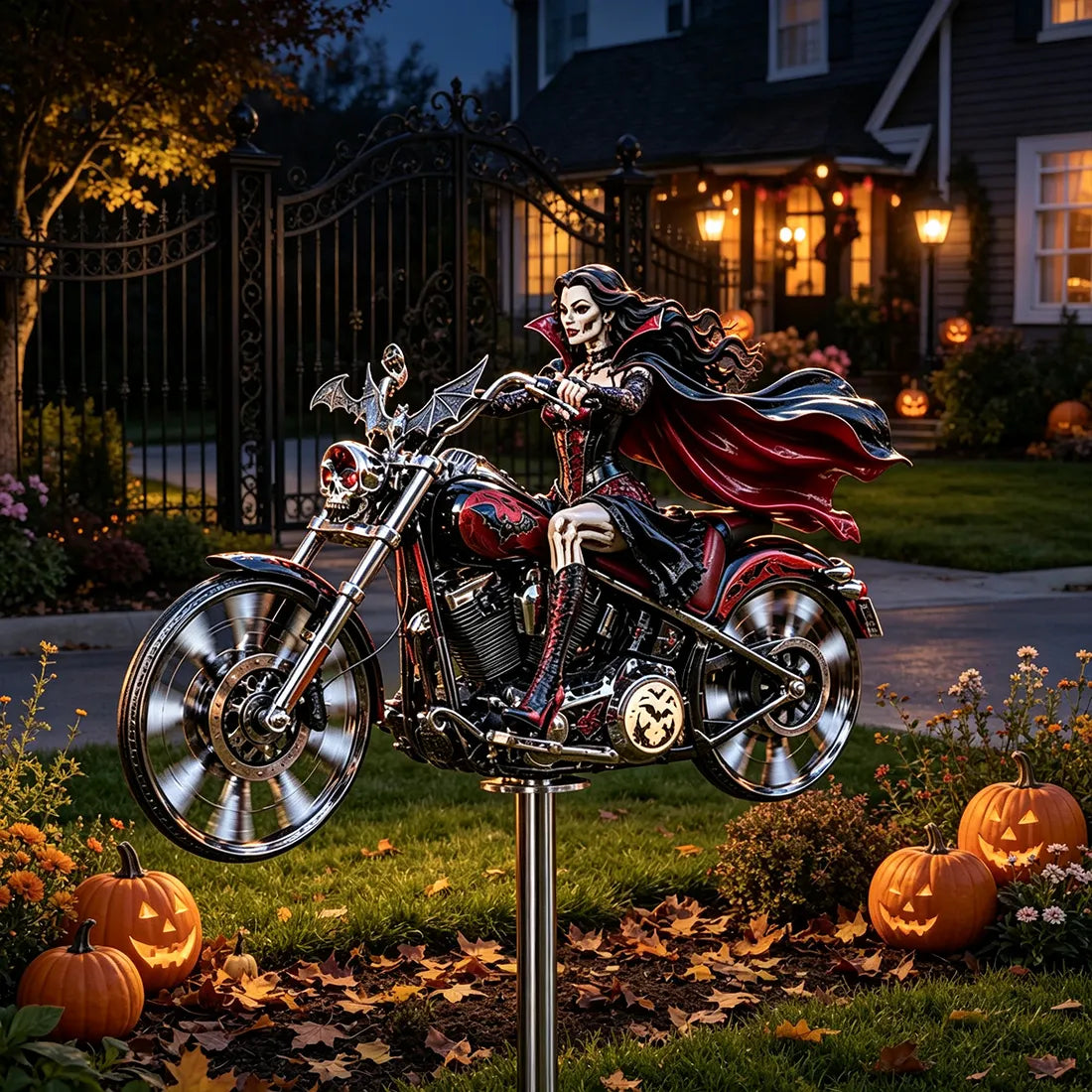 🏍️ Spooky Yard Upgrade – BikerSpooky™ Halloween Windmill | Limited-Time Deal 🎃