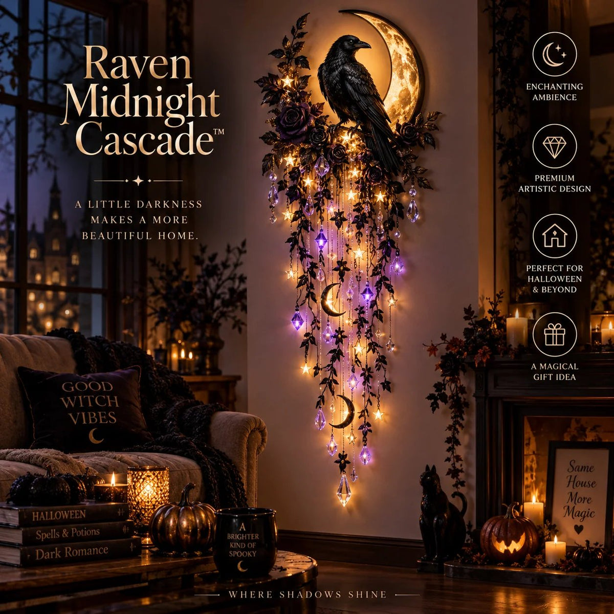 ✨ Limited-Time 51% OFF | Elegant Halloween Cascade Wall Lights – Gothic Glow for Your Home