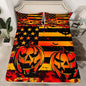 Feelyou American Flag Fitted Sheet Full Size for Kids Boys Girls Halloween Pumpkin Bed Sheets Set 16" Deep Pocket Soft Breathable Microfiber Halloween Decor Bedding with 2 Pillowcases Gothic