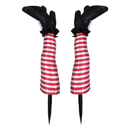 Halloween Decorations Outdoor Witch Legs Yard Stakes, 18.5" Witch Halloween Graveyard Lawn, Yard, Prop and Patio Decorations