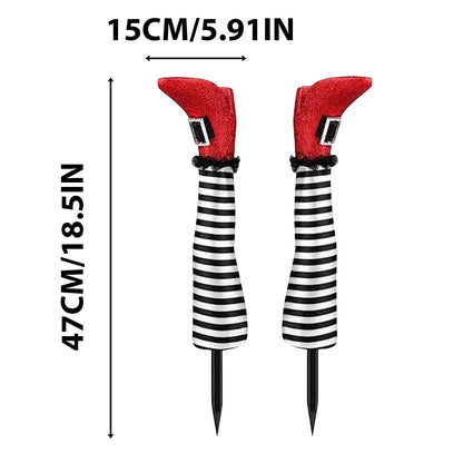 Halloween Decorations Outdoor Witch Legs Yard Stakes, 18.5" Witch Halloween Graveyard Lawn, Yard, Prop and Patio Decorations