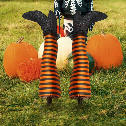 Halloween Decorations Outdoor Witch Legs Yard Stakes, 18.5" Witch Halloween Graveyard Lawn, Yard, Prop and Patio Decorations