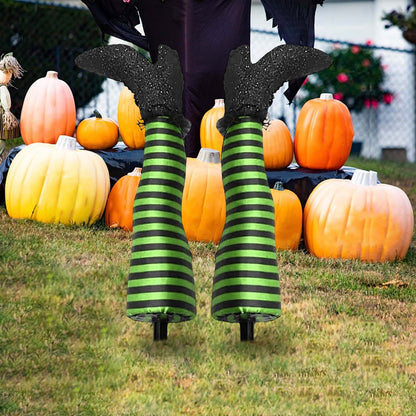 Halloween Decorations Outdoor Witch Legs Yard Stakes, 18.5" Witch Halloween Graveyard Lawn, Yard, Prop and Patio Decorations