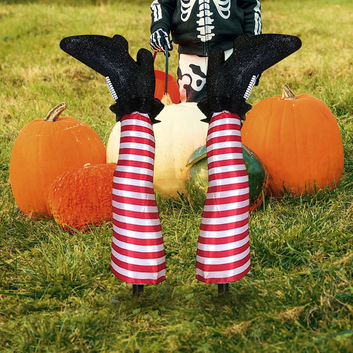 Halloween Decorations Outdoor Witch Legs Yard Stakes, 18.5" Witch Halloween Graveyard Lawn, Yard, Prop and Patio Decorations