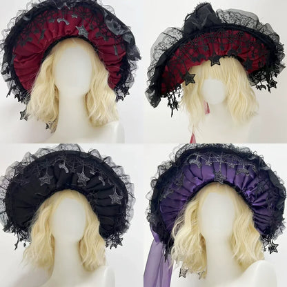Star and Moon Fringe Witch Hat