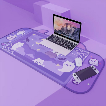 Cute Halloween Ghost Switch Design Mousepad 80x40cm (32 x 16 Inches)
