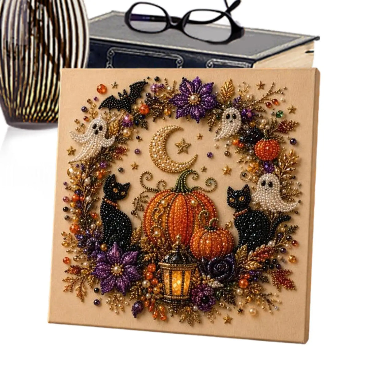 Halloween Ghost Pearl Painting Kit | DIY 3D Glow Mosaic Craft