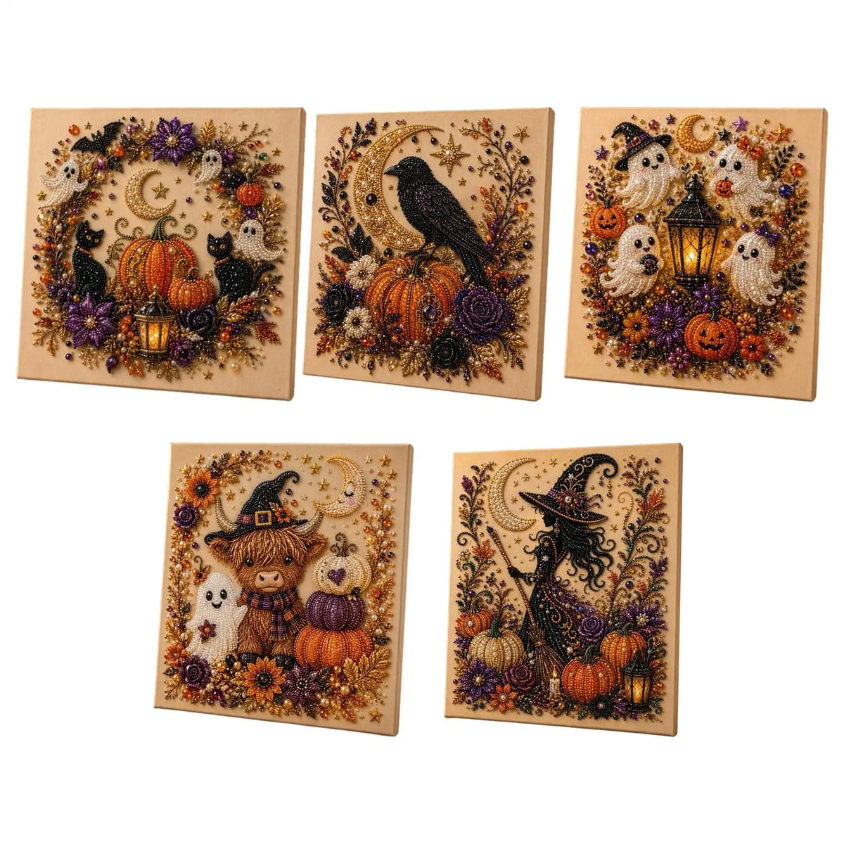 Halloween Ghost Pearl Painting Kit | DIY 3D Glow Mosaic Craft