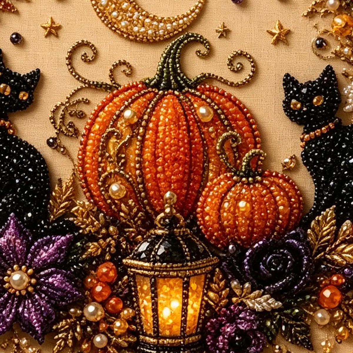 Halloween Ghost Pearl Painting Kit | DIY 3D Glow Mosaic Craft