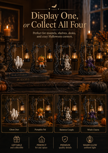 🎃 42% OFF – Light-Up Halloween Swing Figurine | 4 Spooky Characters & Warm Lantern Glow 👻✨