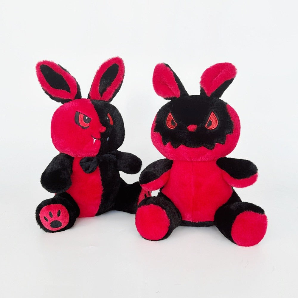 Goth Black and Red Bunny Plush