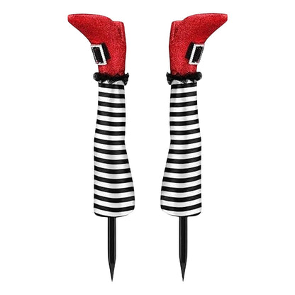 Halloween Decorations Outdoor Witch Legs Yard Stakes, 18.5" Witch Halloween Graveyard Lawn, Yard, Prop and Patio Decorations
