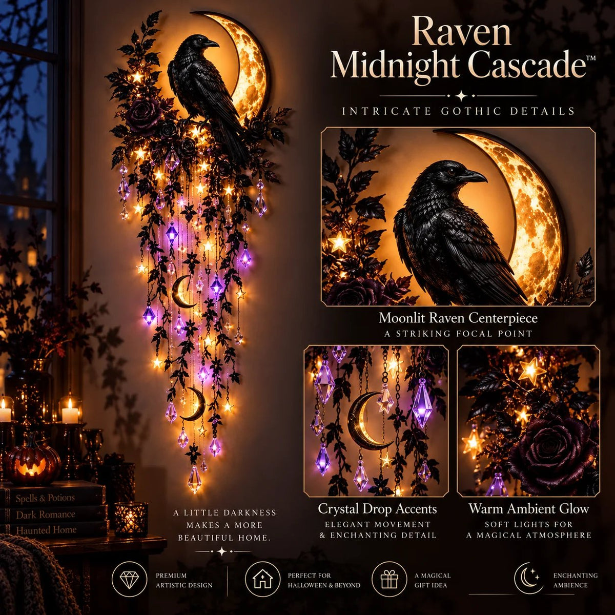 ✨ Limited-Time 51% OFF | Elegant Halloween Cascade Wall Lights – Gothic Glow for Your Home