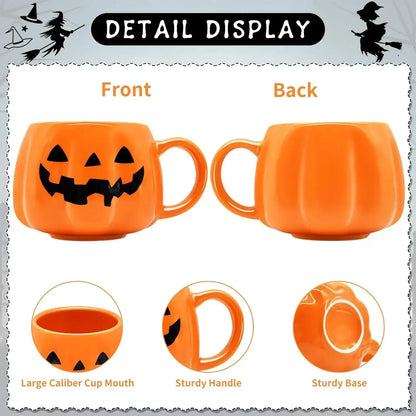 Halloween Pumpkin Ceramic Mug 400ml вЂ“ Cute Coffee Cup with Festive Pumpkin Pattern