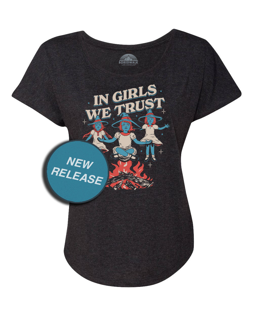 Women's In Girls We Trust Witches Scoop Neck T-Shirt