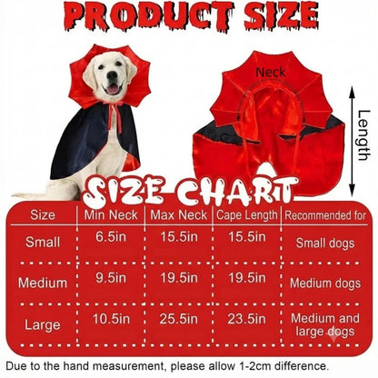 Halloween Pet Vampire Cape Costume