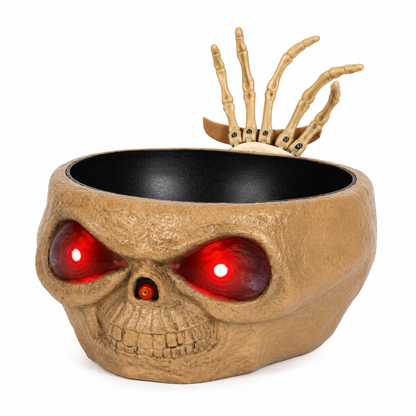 Pumpkin Candy Bowl with Popping Hand, Lights & Sound вЂ“ Halloween Prank Prop